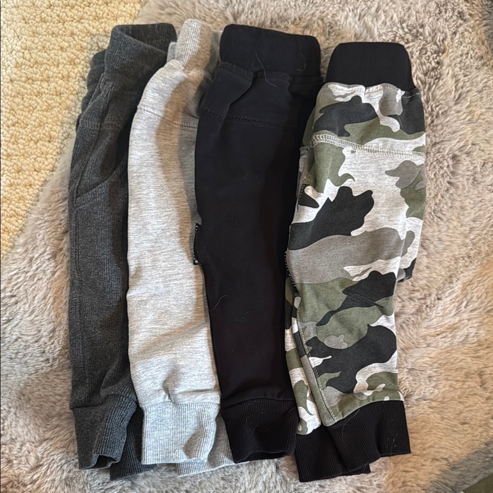 Little Bipsy Camo and Solid Jogger Pants Set